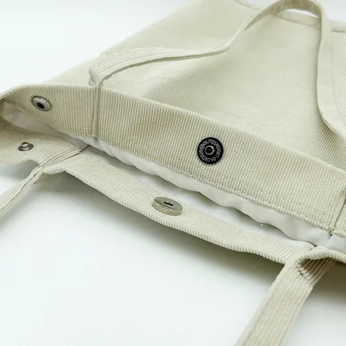 Vista 2 de TELLUMO Bolsa de pana de moda con estampado de vaca, para mujeres, adolescentes y niñas con bolsillo