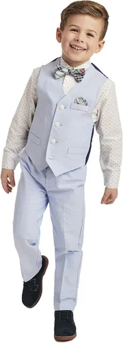 Vista 3 de Nautica Boys' 4-Piece Set with Dress Shirt, Bowtie, Vest and Pants
