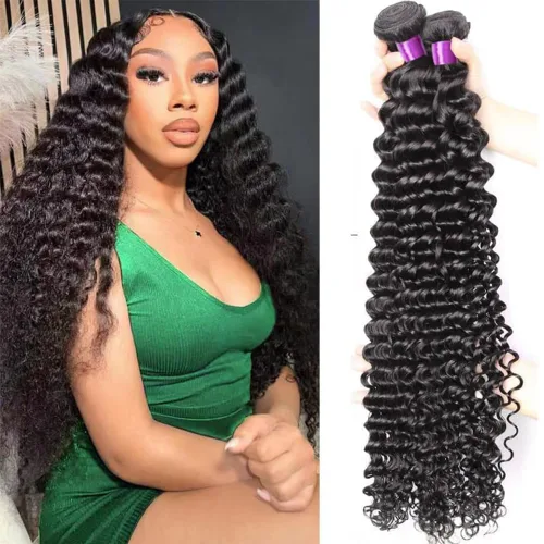 Vista 6 de Paquetes de Ondas Profundas 100% Cabello Virgen Brasileño Remy Sin Procesar Rizado Profundo 3 Paquetes Extensiones de Cabello para Mujeres Negras