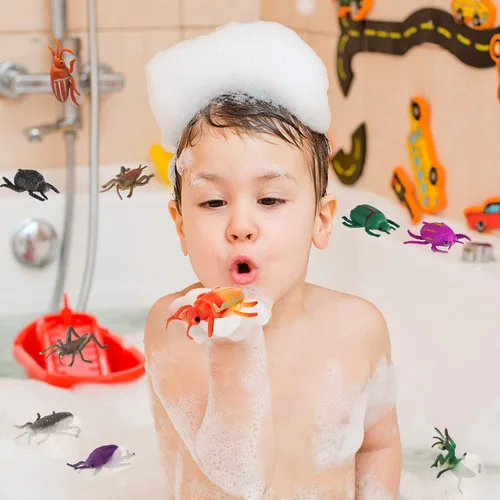 Vista 6 de Paquete de 12 juguetes de insectos que cambian de color, figuras de juguetes de insectos que cambian de color, juguetes de baño flotantes