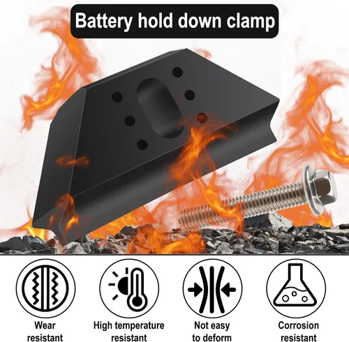 Vista 5 de Garra de batería base, sujetador de batería con kit de pernos de acero inoxidable 304, compatible con modelos seleccionados