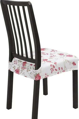 Vista 52 de SearchI Juego de 2 fundas de asiento elásticas para sillas de comedor, suaves, extraíbles y lavables, para sillas de comedor, protector de asiento