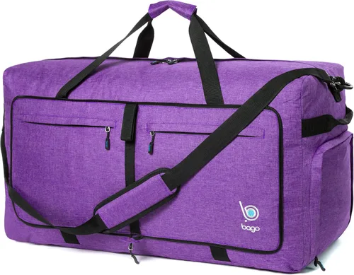Vista 29 de Bago Travel Duffle Bag for Women & Men. Medium Duffel Bag for Traveling Todo negro