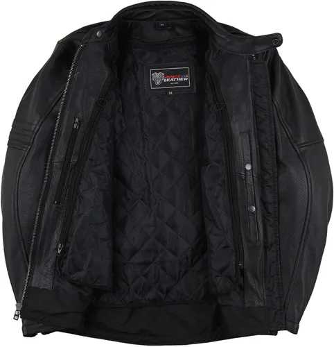 Vista 3 de Vance Leather s' Commuter Cafe Racer - Chaqueta de cuero para motocicleta con armadura para hombre