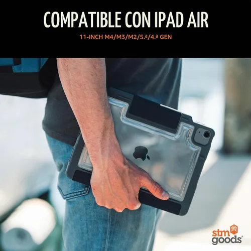 Vista 6 de STM Dux Plus para iPad Air de 11 pulgadas (M4/M3/M2/5ª/4ª generación): ultra protector, ligero con parte trasera transparente, soporte para lápiz