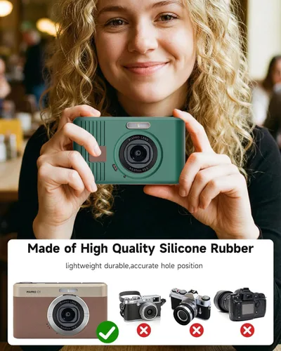 Vista 4 de Funda de silicona para cámara digital Pixpro C1 con cubierta extraíble para lente y protector de pantalla y cordón para accesorios pixpro C1