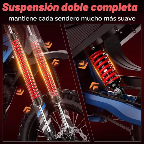Vista 4 de RadTrail M5 - Motocicleta eléctrica de 48 V para adolescentes y adultos Azul