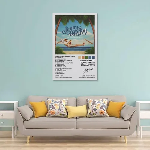 Vista 2 de Jimmy Buffett 'Equal Strain' - Póster de pared de lienzo de 16 x 24 pulgadas para decoración moderna de dormitorio familiar