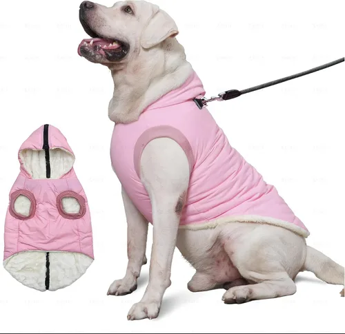 Vista 33 de vecomfy - Sudadera con capucha para perro, forro polar y algodón, extra cálida, para invierno, chaqueta para perro pequeño, abrigos con capucha