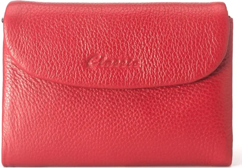 Vista 11 de Billetera para mujer, de piel auténtica, billetera de gran capacidad con tarjeteros, ventana de identificación, bolsillos con cremallera, cierre