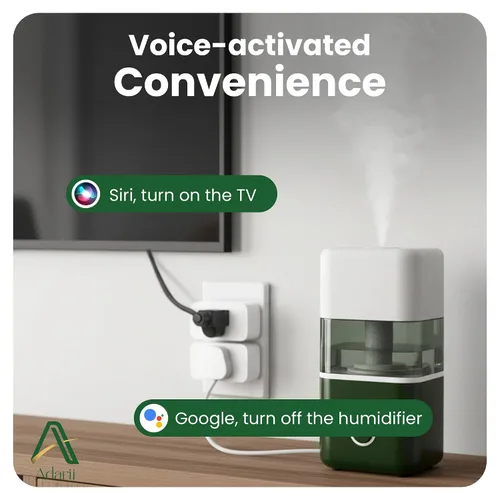 Vista 7 de Adarii Enchufe inteligente Google Home, compatible con Alexa, enchufe WiFi de 15 A, 2.4 GHz, enchufe Smart Life, control de voz, enchufe inteligente