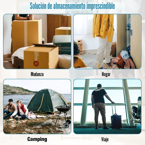 Vista 6 de Bolsas de almacenamiento al vacío, 10 bolsas pequeñas de ahorro de espacio con sello al vacío, bolsas de espacio, bolsas de sellador al vacío