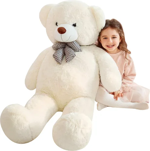 Vista 13 de IKASA Oso de Peluche Gigante Animal de Peluche Juguete de Felpa, 47 pulgadas Grande Lindo Jumbo Juguetes Suaves, Enorme Gran Esponjoso Gordo Negro