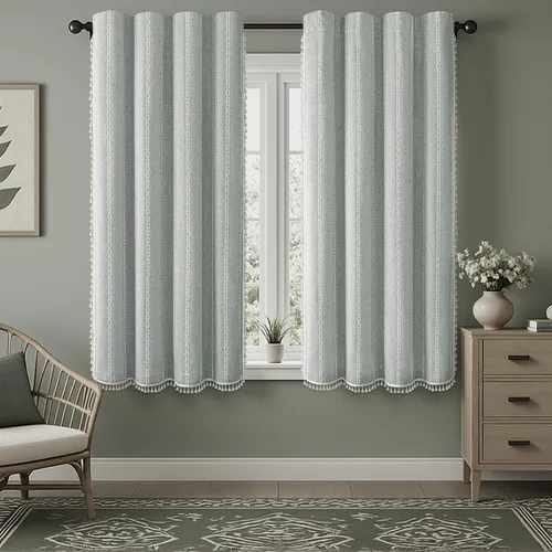 Vista 15 de Cortinas opacas estilo bohemio verde salvia de 96 pulgadas, 2