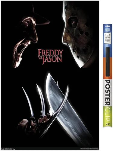 Vista 17 de Trends International Freddy vs. Jason - Póster de pared de una hoja, 14.725 x 22.375 pulgadas, versión enmarcada de madera de granero