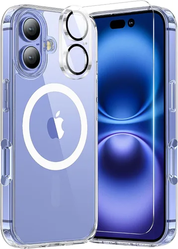 Vista 28 de Funda para iPhone 11, funda magnética con función atril [protección de grado militar] y [compatible con MagSafe], funda protectora delgada