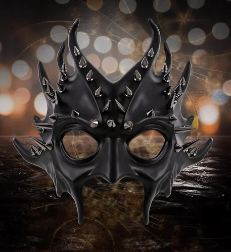 Vista 6 de Accesorio de disfraz de máscara metálica de diablo Steampunk