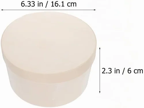 Vista 2 de Ciieeo Juego de 2 cajas redondas para tartas de 6.33 pulgadas, cajas de almacenamiento de postres de madera sin terminar con tapa para mini tarta