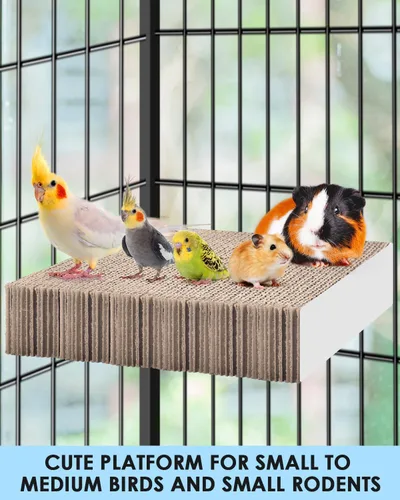 Vista 6 de KATUMO Juguetes para pájaros, periquito de papel de 7.8 pulgadas, trituración, juguetes para masticar, loro perca, plataforma, conure, juguetes
