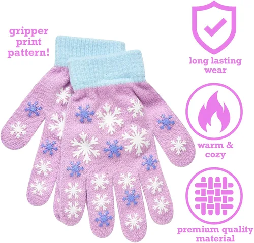Vista 3 de Disney - Gorro de invierno para niñas y 2 pares de guantes o manoplas edad 2-7