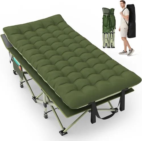 Vista 10 de Suteck Catre plegable XXL de 32 pulgadas, catres de dormir resistentes de 32 pulgadas gris ceniza