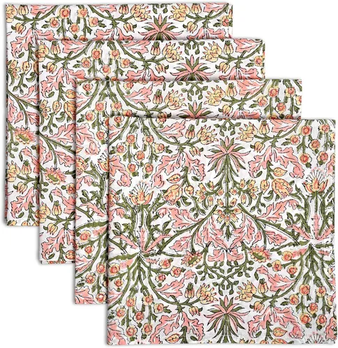 Vista 12 de Ridhi - Servilletas de tela con estampado de espárragos verdes, 18 x 18