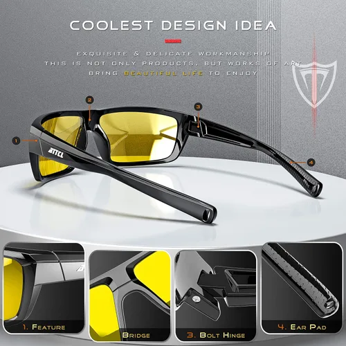 Vista 3 de ATTCL - Gafas de sol polarizadas para hombres - Gafas deportivas de pesca 100 protección UV