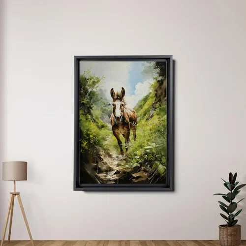 Vista 4 de Abstract Wall Art, minimalist wall art, Minimalist Art, Living Room Art, Decorate the office, donkey in nature print, gift for animal lovers