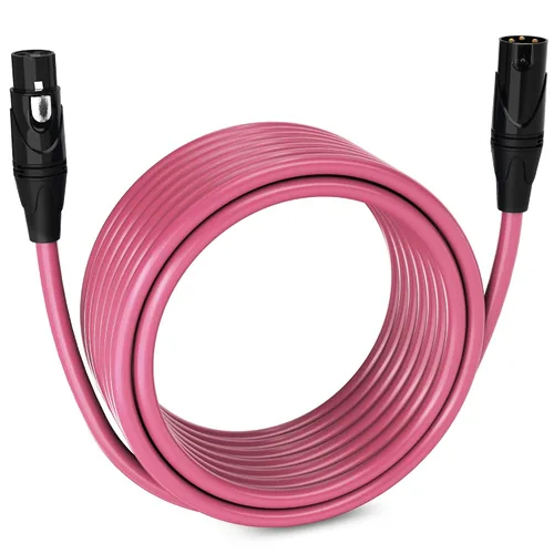 Vista 159 de LyxPro Cable de micrófono XLR hembra a macho de ángulo recto de 3 pines de 1.5 pies para altavoces amplificados, interfaz de audio, rendimiento