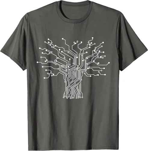 Vista 70 de Electronics Technician Binary Tree - Electrical Engineer T-Shirt Asphalt Grey
