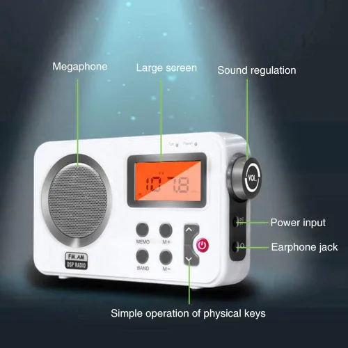Vista 9 de Radio de ducha, radio de baño impermeable AM FM con pantalla LCD