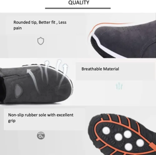 Vista 5 de Buen soporte de arco para hombre transpirables ligeros y antideslizantes zapatos ortopédicos para hombre para actividades al aire libre senderismo