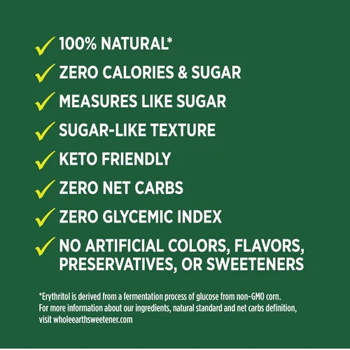 Vista 6 de Alternativa de azúcar a base de plantas Whole Earth, eritritol y fruta de monje, frasco de 9.8oz