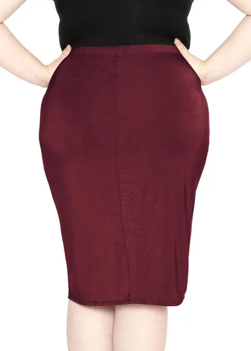 Vista 3 de Falda MIDI elástica suave de talla grande para mujer, cómoda para mujer, XL - 6X
