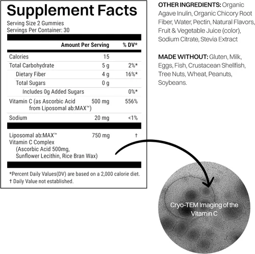 Vista 5 de Haroutine - Gomitas liposomales de vitamina C, 500 mg, 60 gomitas sin azúcar