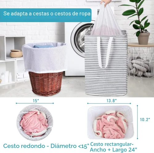 Vista 8 de Polecasa Bolsas de lavandería grandes de malla de diamante extra resistentes con cierre de cordón y etiqueta de identificación, bolsa