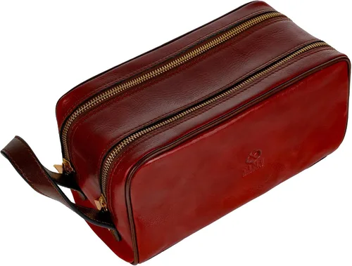 Vista 9 de Time Resistance Bolsa de cosméticos de cuero - Kit de aseo italiano Dopp (negro)