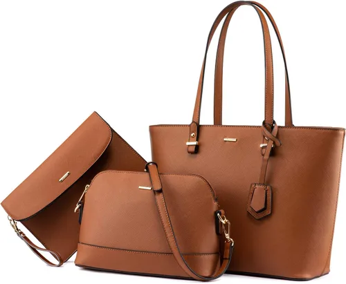 Vista 17 de LOVEVOOK Bolsos de mano para mujeres, bolsos de hombro, bolso tote, bolso satchel, bolso hobo, conjunto de bolso de 3 piezas