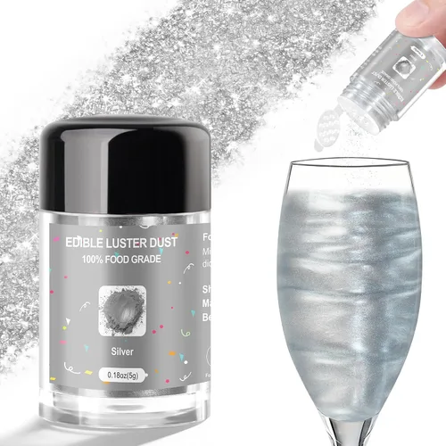 Vista 9 de CRPTHE Polvo de Polvo de Lustre Azul Comestible 5g, Purpurina Comestible para Bebidas, Polvo de Purpurina de Grado Alimenticio para Cócteles