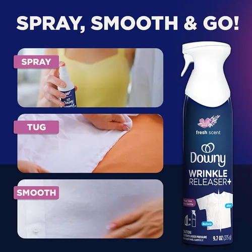 Vista 7 de Downy Aerosol para Sacar las Arrugas Todo en uno: aerosol removedor de arrugas, eliminador de olores, removedor de estática Refrescador de tela