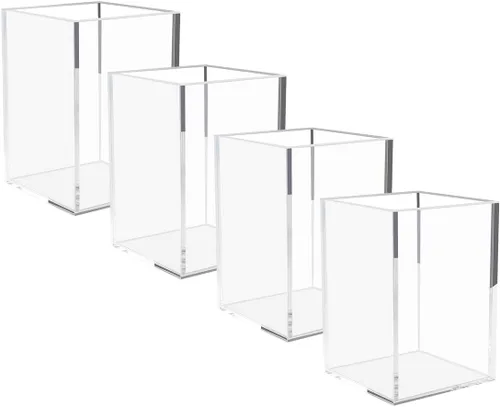 Vista 11 de NIUBEE Paquete de 2 soportes acrílicos negros para bolígrafos, organizador de escritorio para lápices, accesorios de escritorio para escritorio