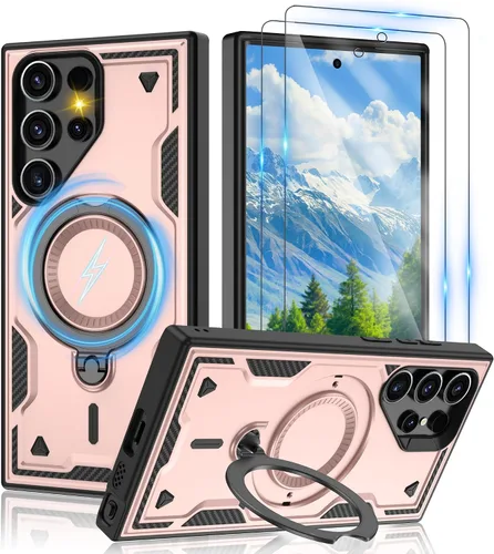 Vista 100 de Gritup fro Funda para Google Pixel 9A, funda protectora magnética de grado militar compatible con Mag-Safe, 2 protectores de pantalla HD, soporte