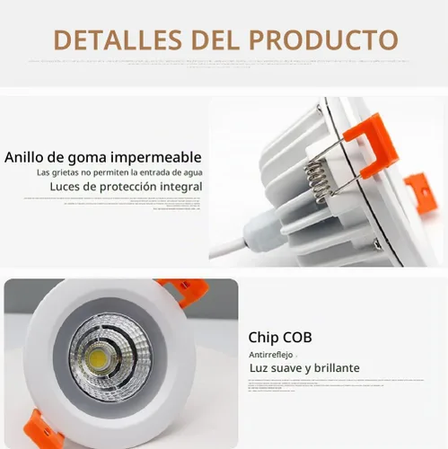 Vista 3 de LS-PRO Lámpara de techo empotrable LED de 3.5 pulgadas, 5 W, panel de aluminio delgado, lámpara de ducha resistente al óxido, IP65, impermeable