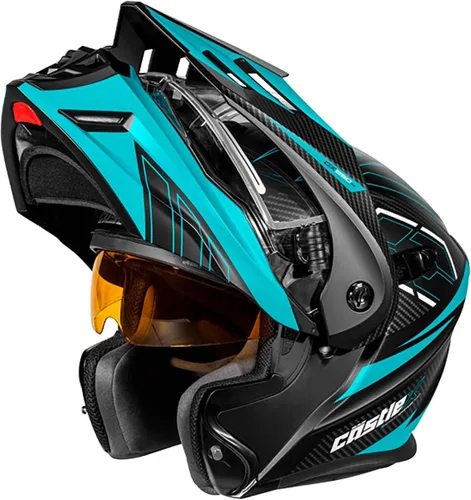 Vista 20 de Castle X CX950 V2 Fierce - Casco modular eléctrico para moto de nieve