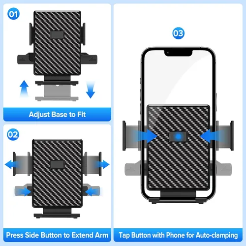 Vista 5 de Soporte de teléfono para tu automóvil, soporte universal ajustable para teléfono celular para todos los teléfonos inteligentes y modelos