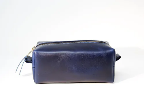 Vista 4 de Kit Dopp de piel auténtica, bolsa de aseo portátil para hombre para artículos de afeitado y aseo, organizador de cosméticos de viaje, regalo