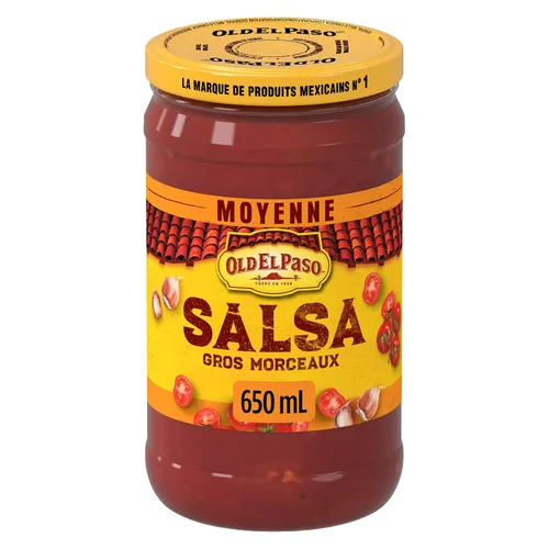 Vista 2 de Old El Paso Salsa mediana gruesa y gruesa, 22.0 fl oz/22 onzas, {Importada de Canadá}