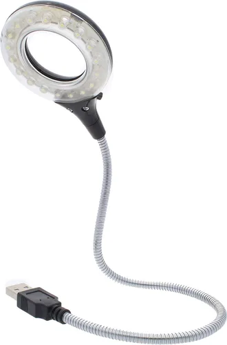 Vista 2 de The Beadsmith Bright FX - Luz LED USB, 18 luces LED para un brillo máximo, cable de metal flexible para múltiples posiciones, interruptor