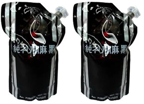 Vista 3 de Pasta japonesa de sésamo negro, sin aditivos, 2.2 libras, producto de Japón
