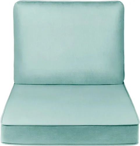 Vista 24 de Quality Outdoor Living - Cojín profundo para asiento y respaldo, 23 x 26 pulgadas, menta